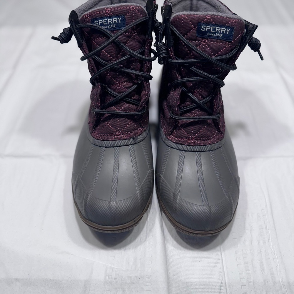 Sperry Charcoal and Maroon Boots
